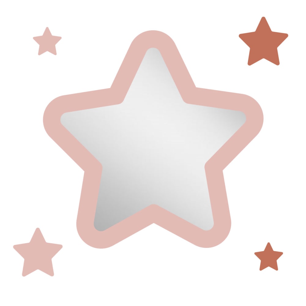 Decochic Kinderzimmer-Sternspiegel aus rosa Acryl 29,5x29,2 cm style modern Acryl Kinder