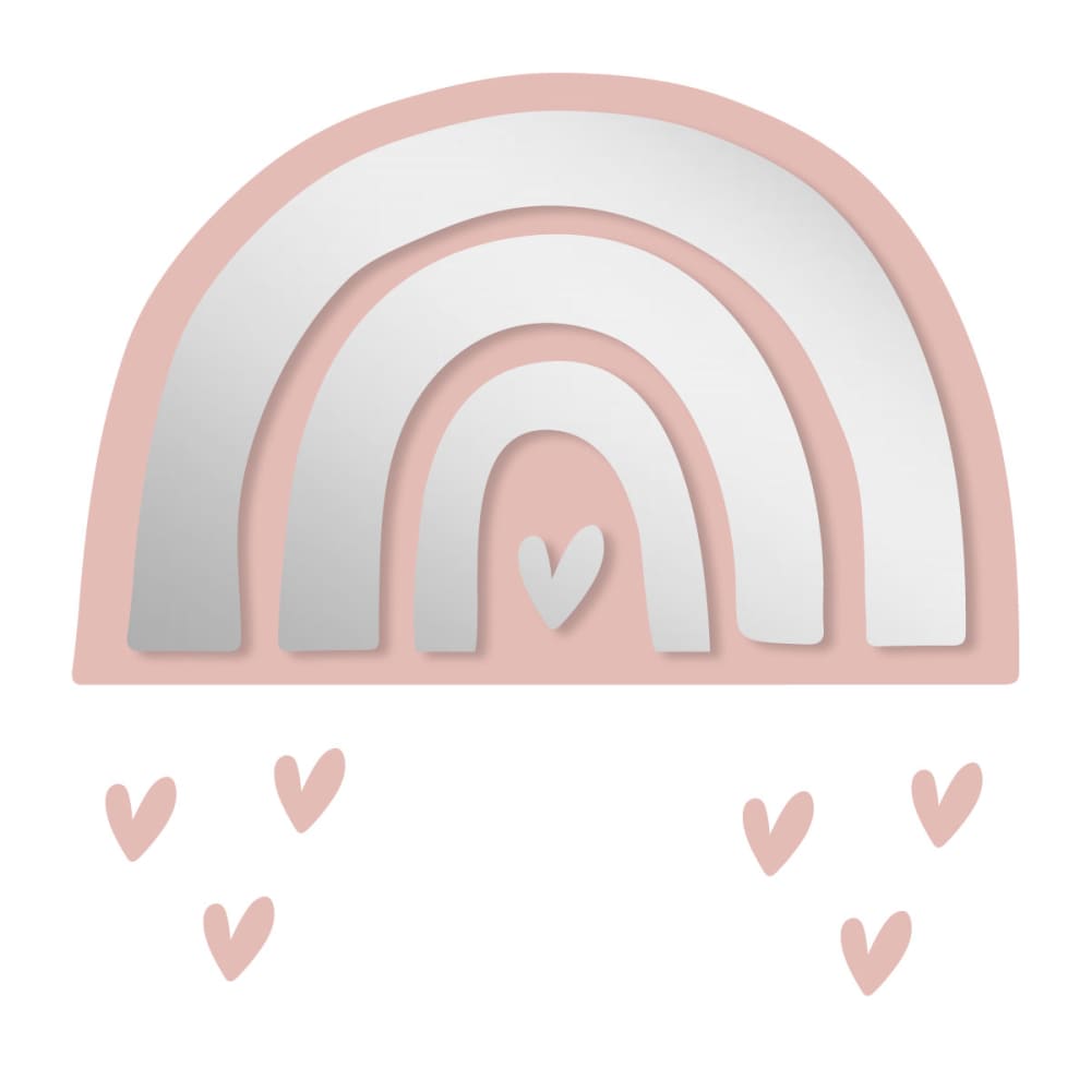 Miroir enfant arc-en-ciel en acrylique rose 45,4x29,3 cm