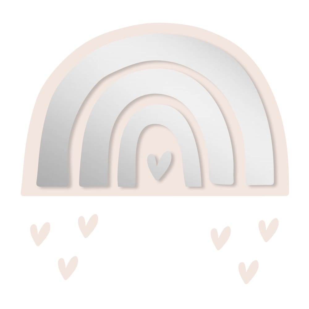 Miroir enfant arc-en-ciel en acrylique ivoire 45,4x29,3 cm