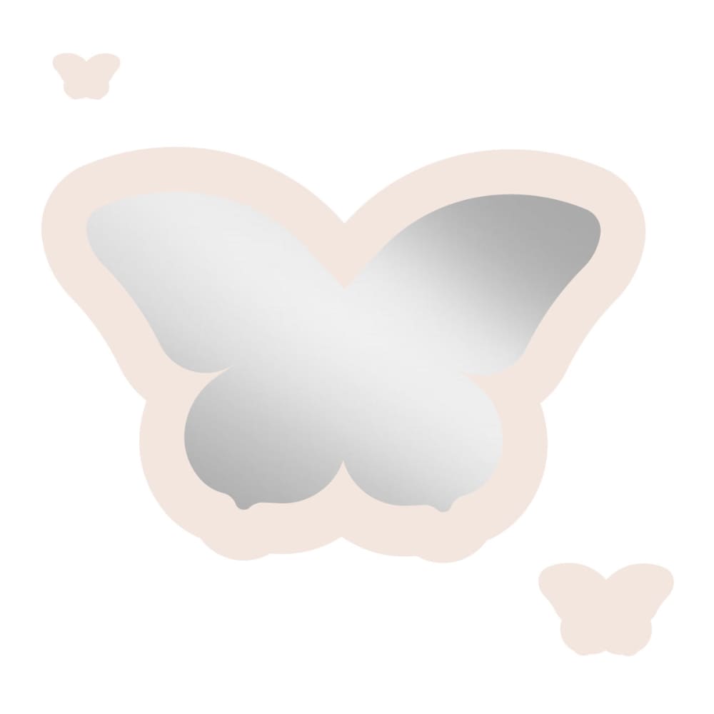 Decochic Kinder-Schmetterlingsspiegel aus elfenbeinfarbenem Acryl 43x29,5 cm style modern BEIGE ACRYL Kinder
