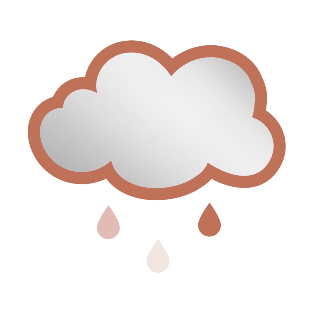 Miroir enfant nuage en acrylique terre cuite 47,5x29,5 cm