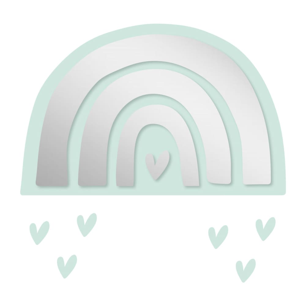 Miroir enfant arc-en-ciel en acrylique menthe 45,4x29,3 cm