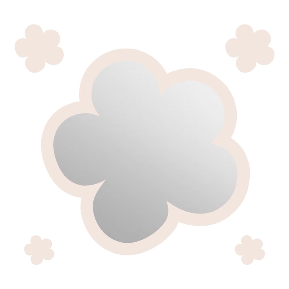 Decochic Kinderzimmer-Blumenspiegel aus elfenbeinfarbenem Acryl 29x29,5 cm style modern BEIGE ACRYL Kinder