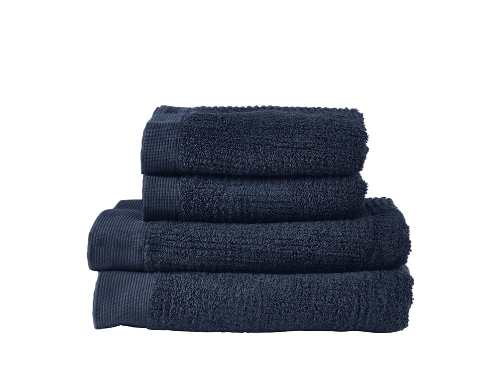 Ensemble de 4 serviettes en coton bleu foncé Ensemble de 4 serviettes en coton bleu foncé
