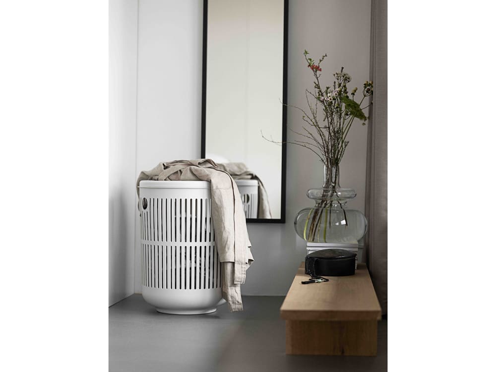 Panier à linge en polypropylène vert olive — vue 3