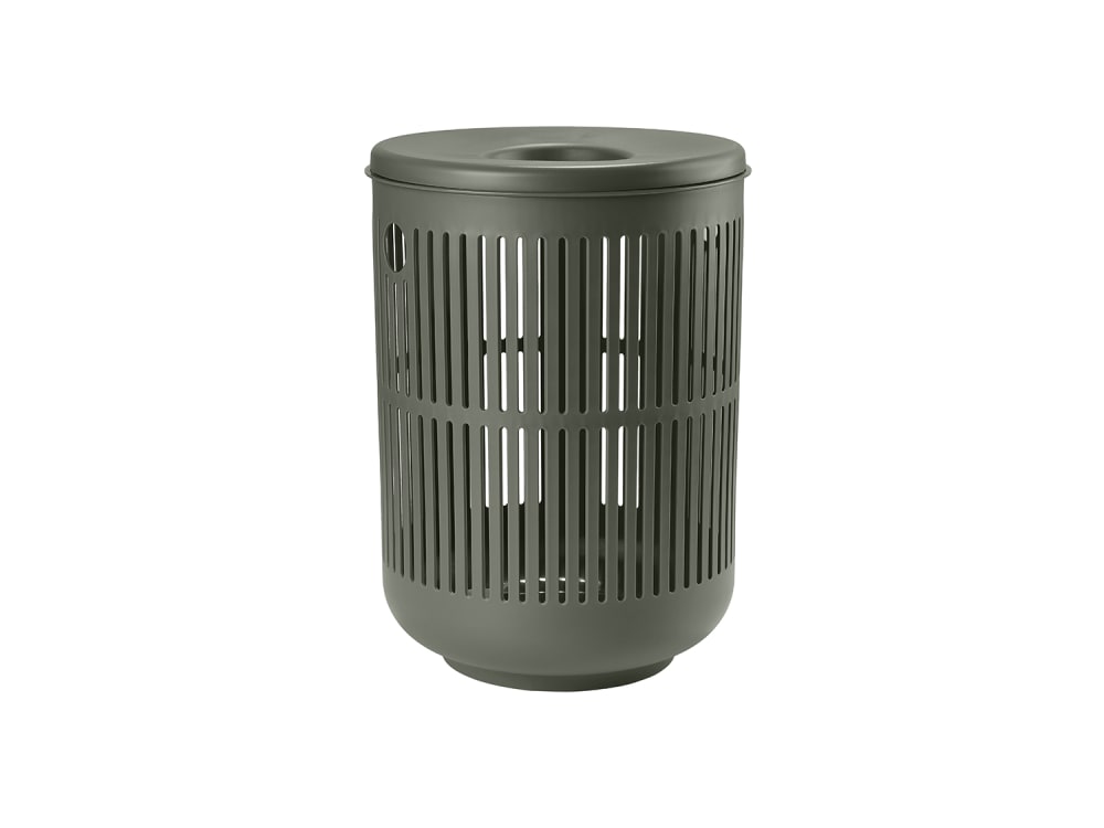Panier à linge en polypropylène vert olive — vue 4
