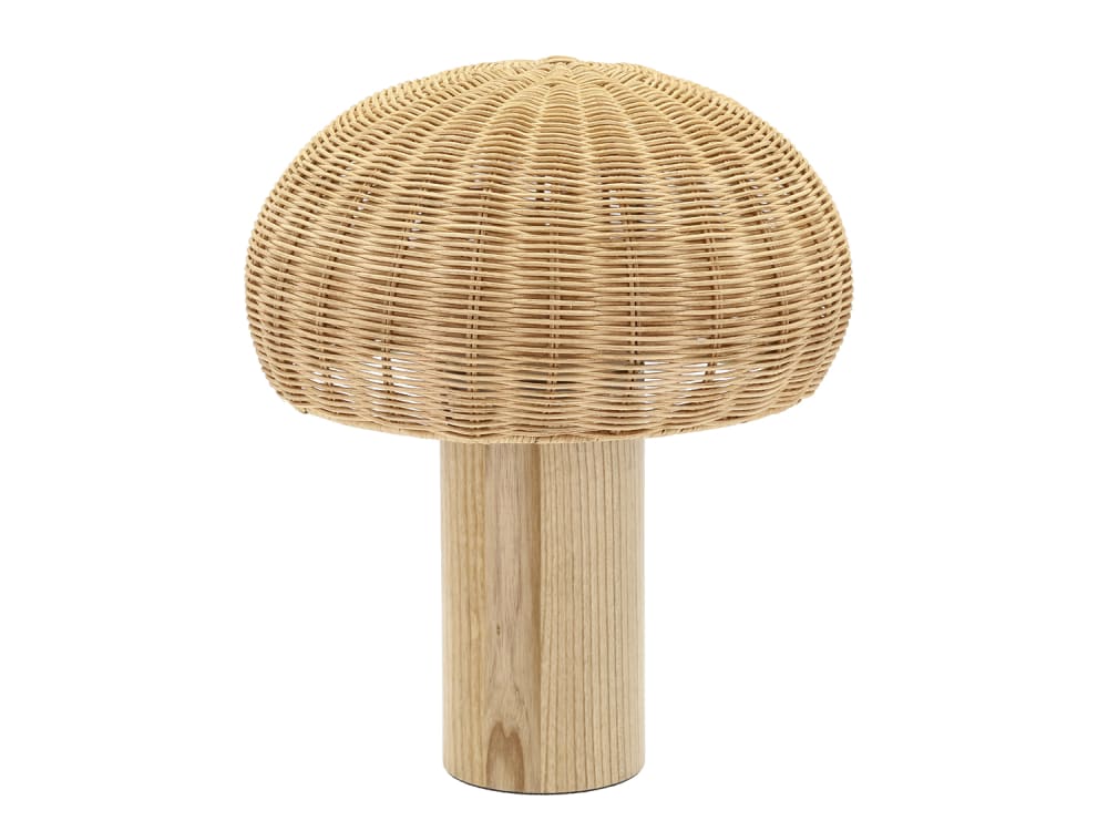 Lampe LED en rotin naturel