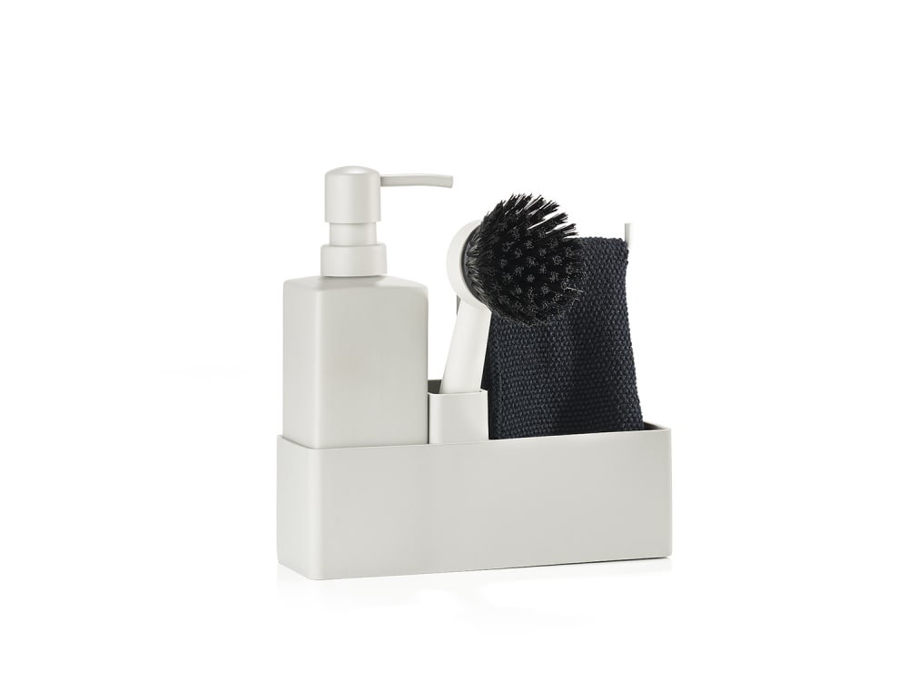 Set de vaisselle en céramique/silicone gris chaud