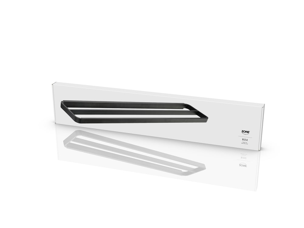 Porte-serviettes double en aluminium noir