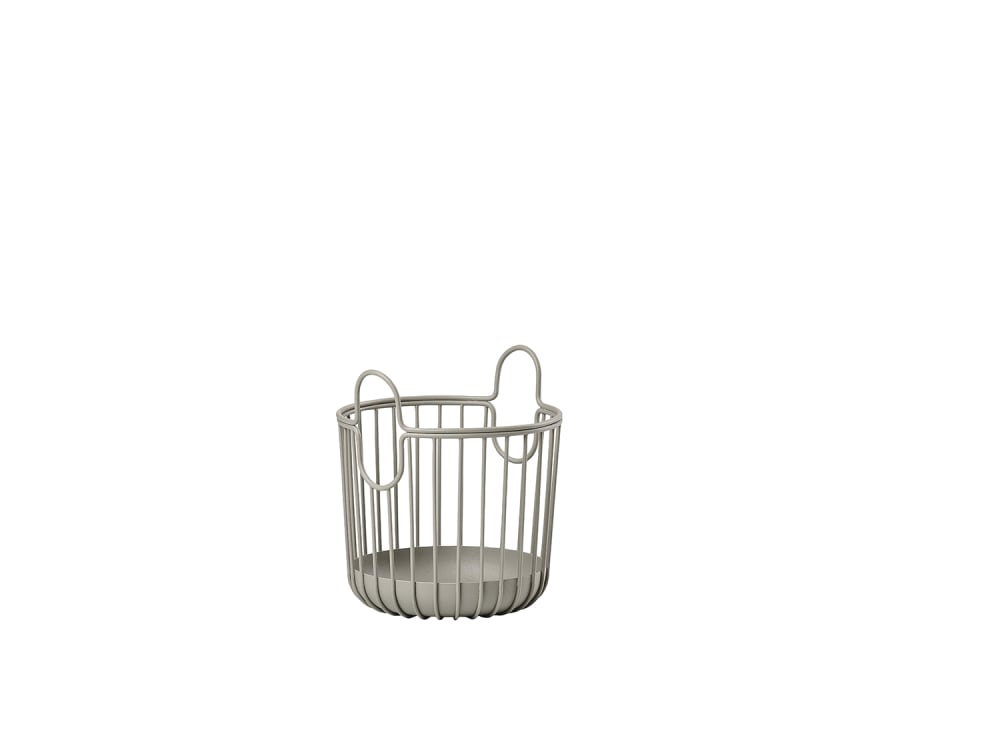 Zone Denmark Panier en acier laqué taupe Marron