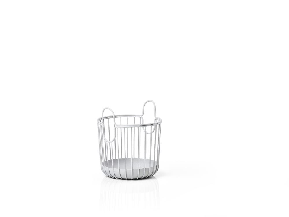 Panier en acier laqué gris clair - Maisons du Monde