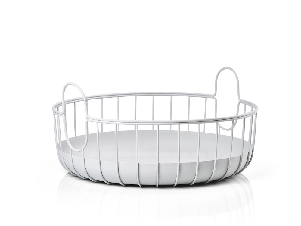 Panier en acier laqué gris clair - Maisons du Monde