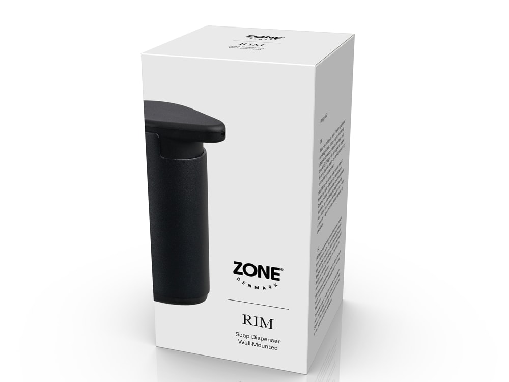 Distributeur de savon mural en aluminium/ABS noir