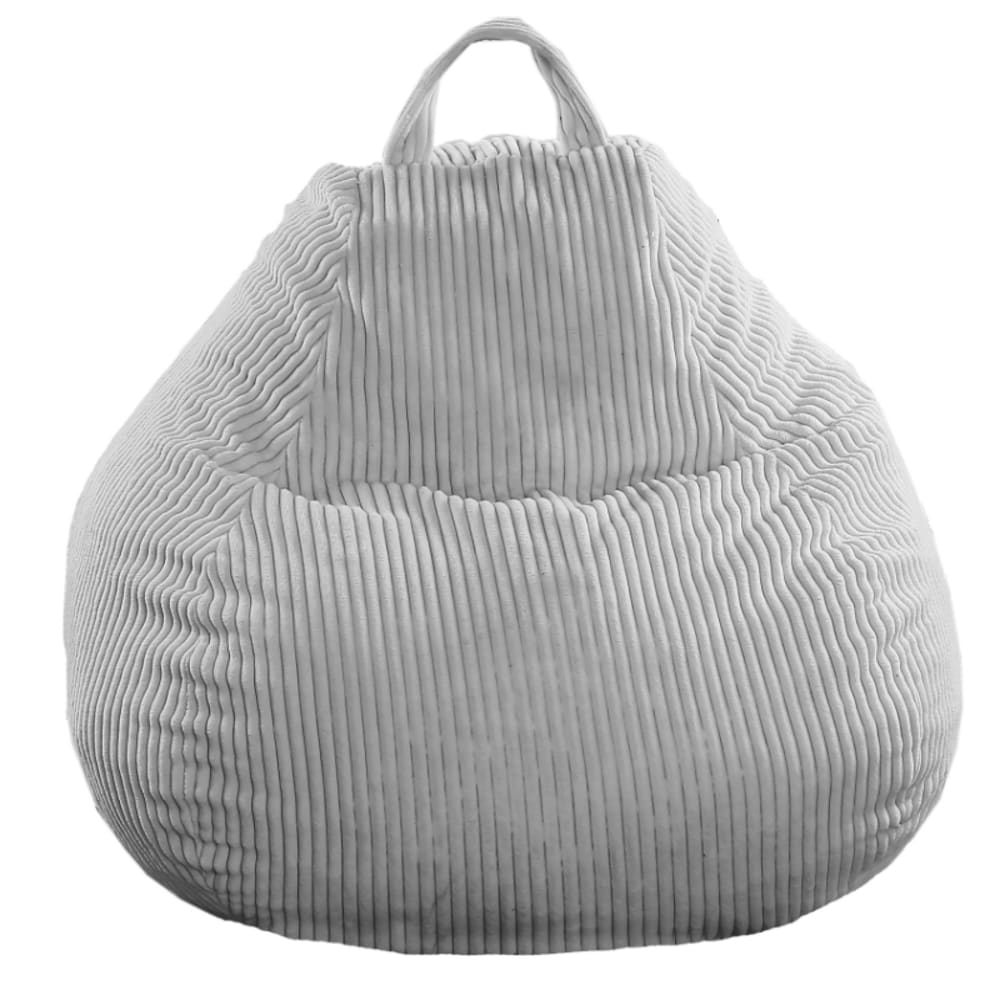 Pouf poire déhoussable velours côtelé - 105x85 cm gris clair — Beyit