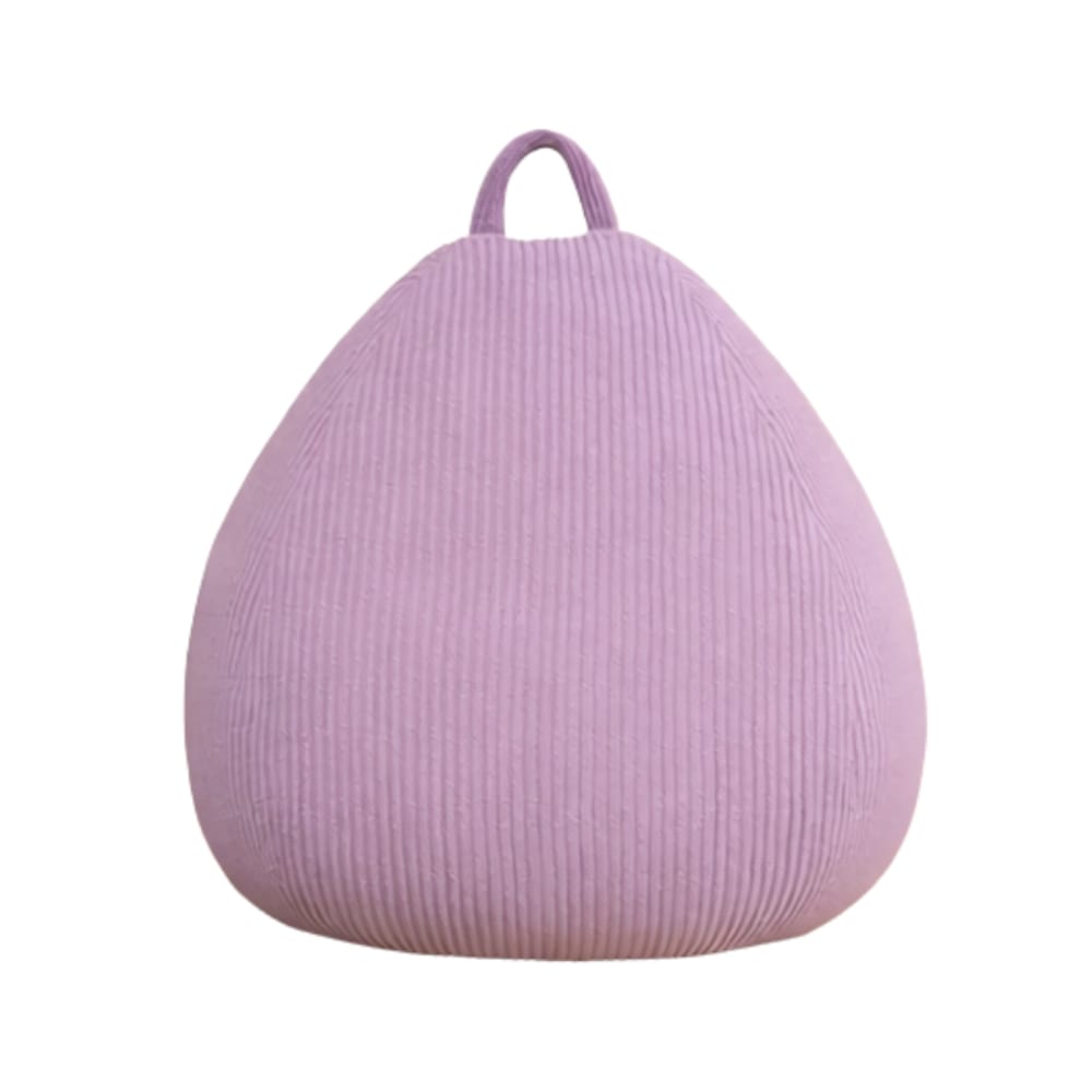 Pouf poire déhoussable velours côtelé - 80x70 cm violet parme — Beyit