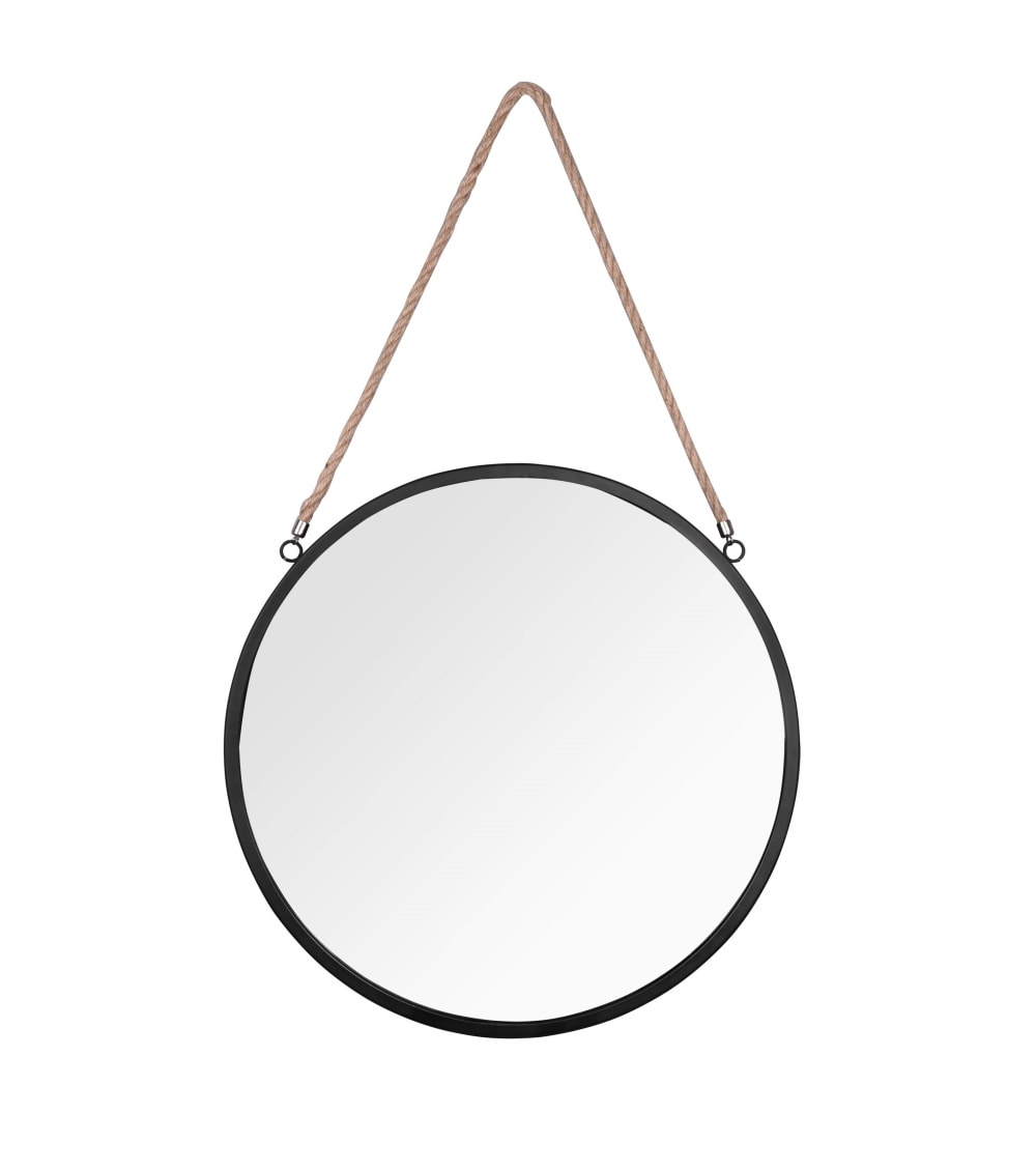 Miroir déco design en métal noir