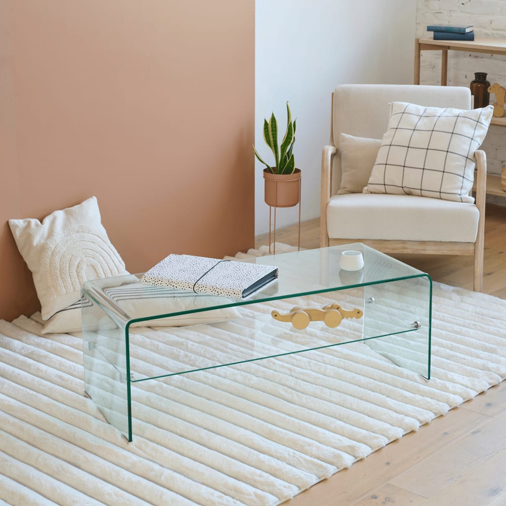 Table basse rectangulaire en verre double plateau l100 - Maisons du Monde