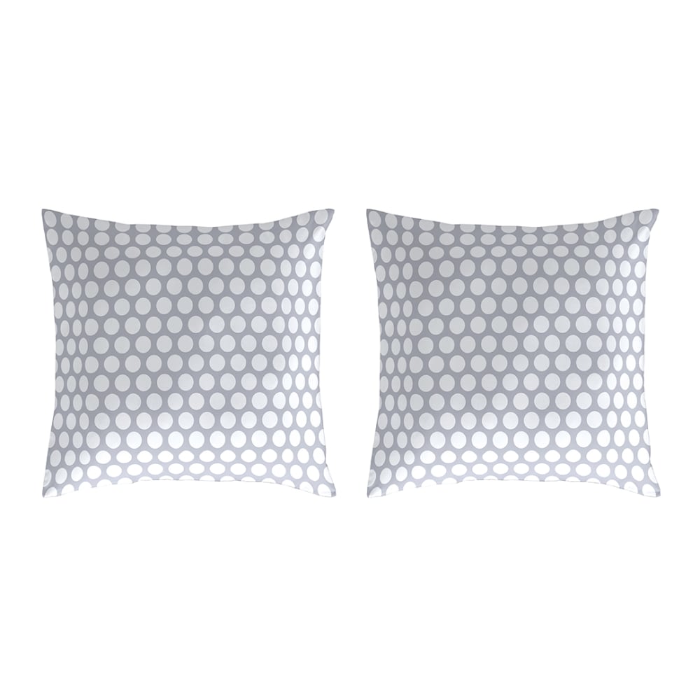 2 Taies d'oreiller en coton gris 50x50 cm