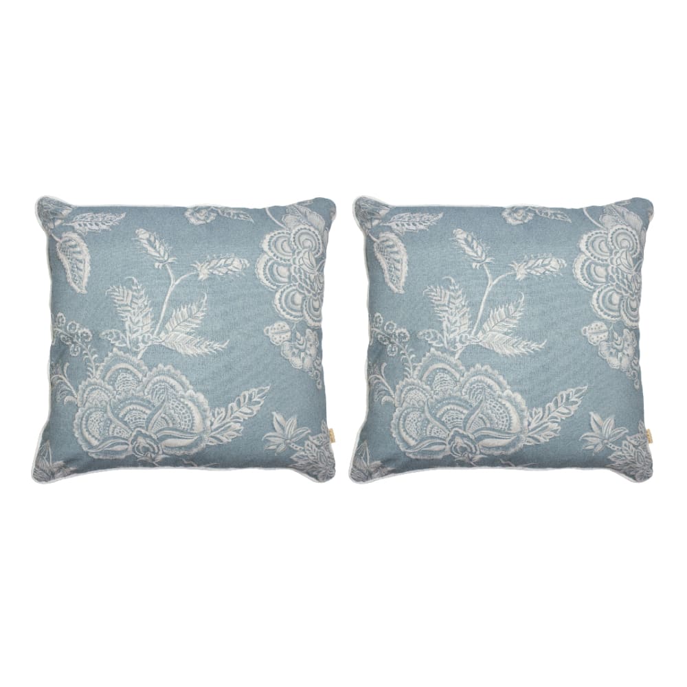2 Housses de coussin 50X50 cm bleu