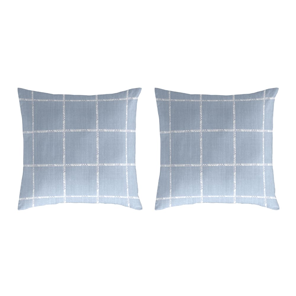 2 Taies d'oreiller en coton bleu 50x50 cm