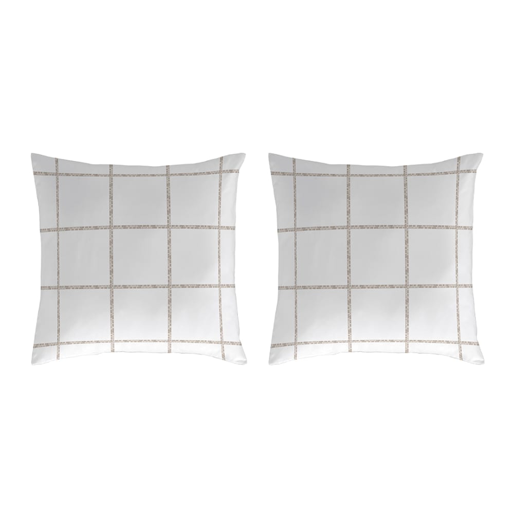2 Taies d'oreiller en coton beige 50x50 cm