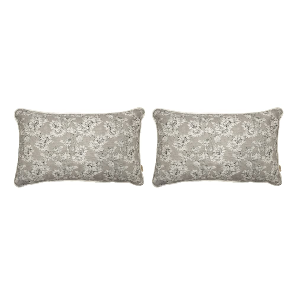 2 Housses de coussin 30X50 cm gris