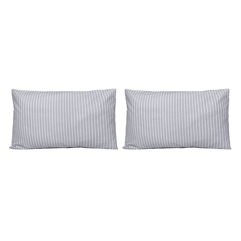 2 Taies d'oreiller en coton gris 50x75 cm