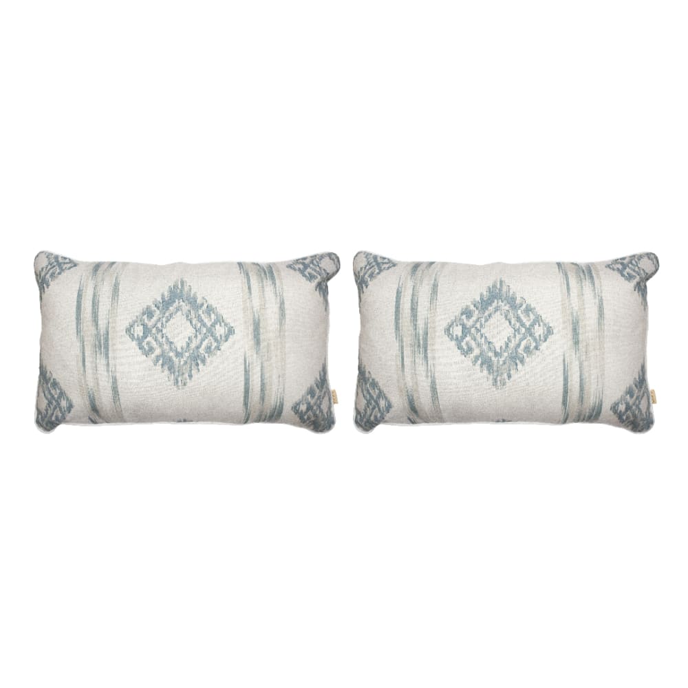 2 Housses de coussin 30X50 cm bleu