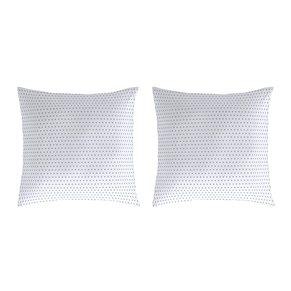 2 Taies d'oreiller en coton gris 50x50 cm