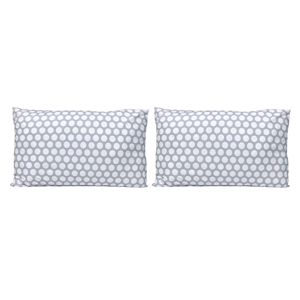 2 Taies d'oreiller en coton gris 50x75 cm