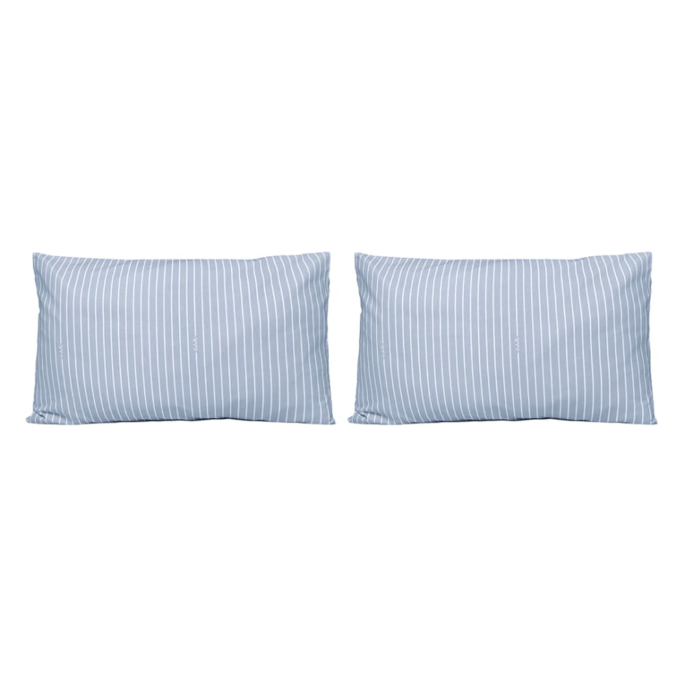 2 Taies d'oreiller en coton bleu 50x75 cm