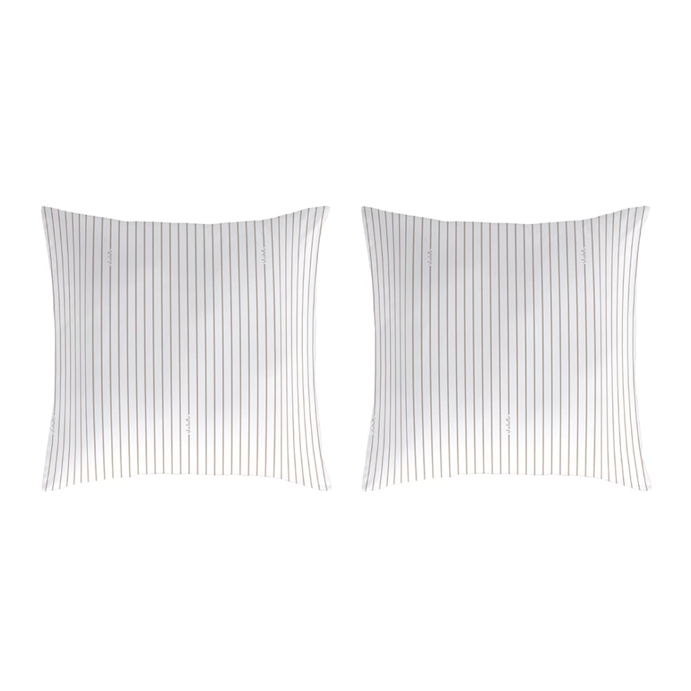 2 Taies d'oreiller en coton beige 50x50 cm
