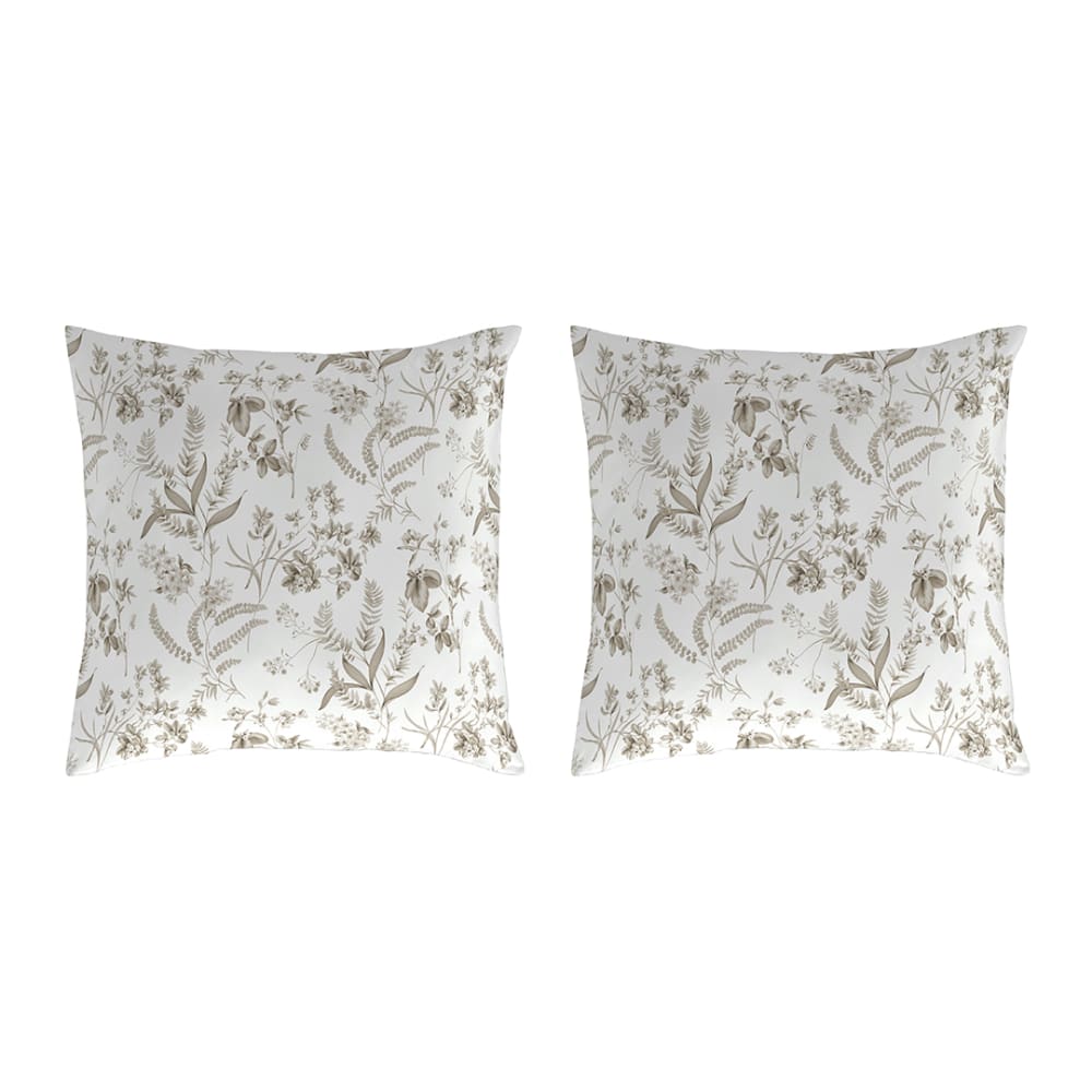 2 Taies d'oreiller en coton beige 50x50 cm