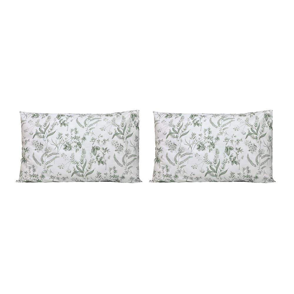 2 Taies d'oreiller en coton vert 50x75 cm