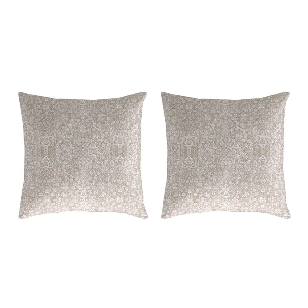 2 Taies d'oreiller en coton beige 50x50 cm