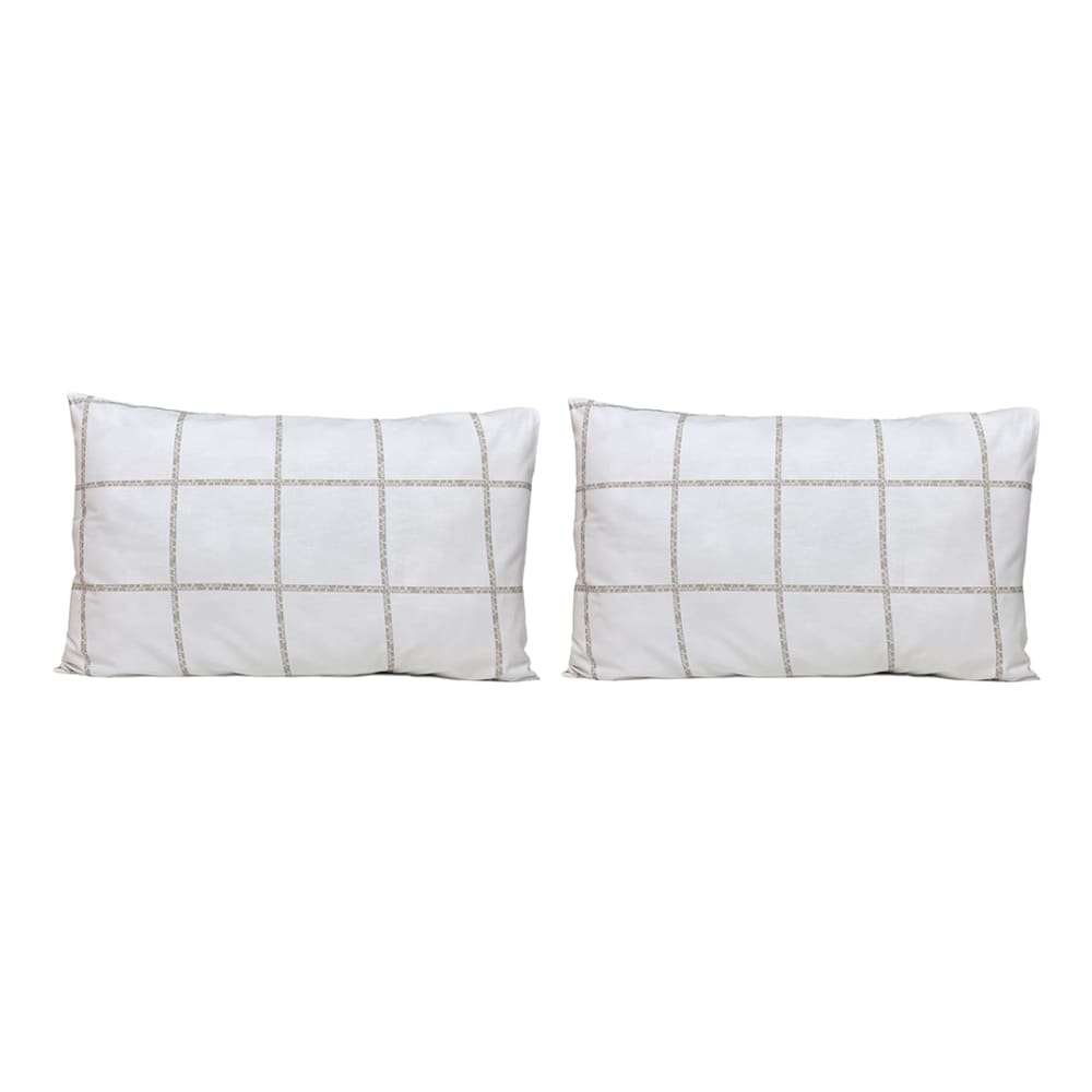 2 Taies d'oreiller en coton beige 50x75 cm