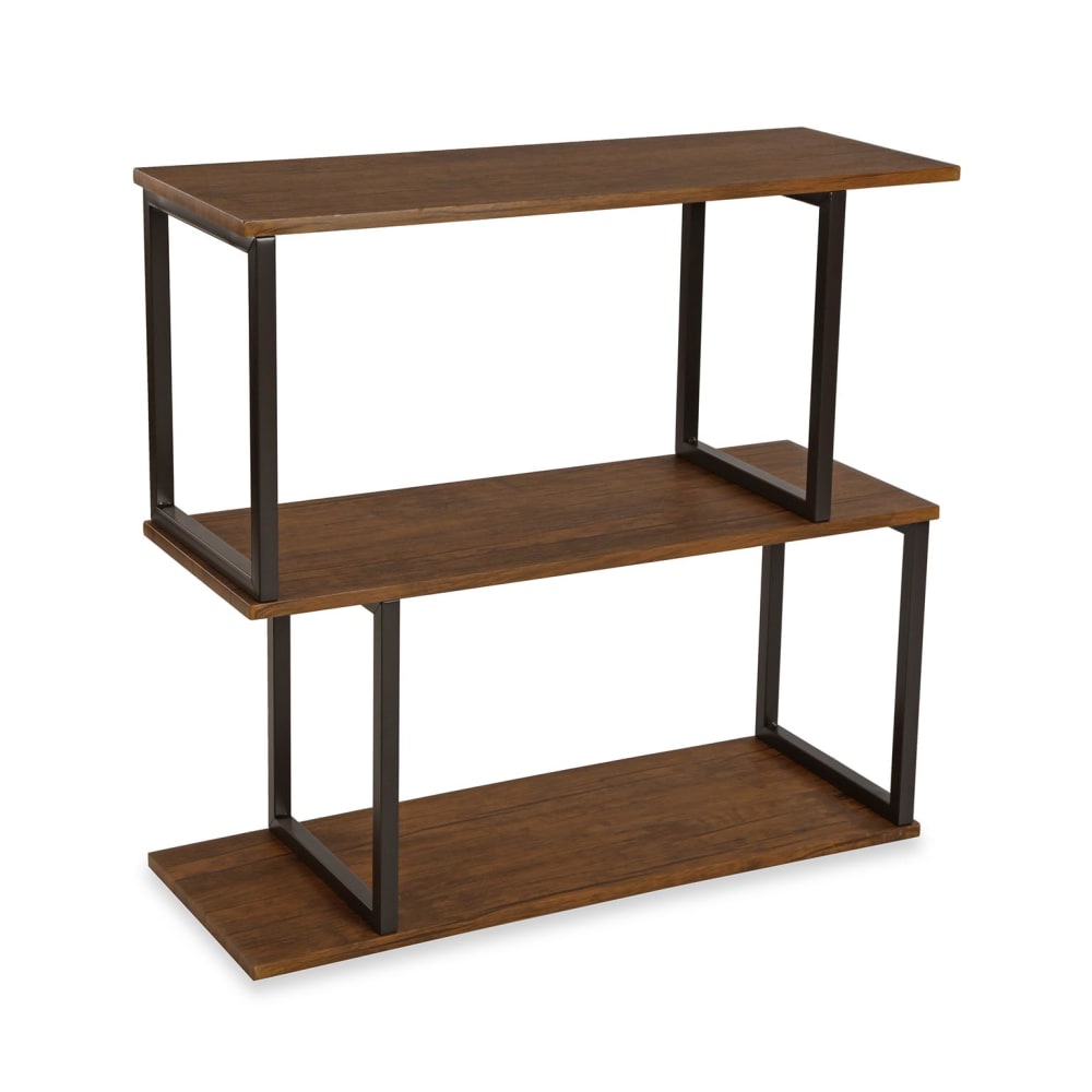 Versa Home Regal mit 3 Böden aus Spanplatte in Holzoptik, braun und schwarz style industrial - Spanplatte