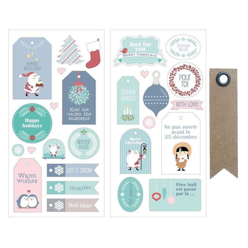 27 pegatinas papa Noel - Mi pequeña Navidad + 20 etiquetas kraft