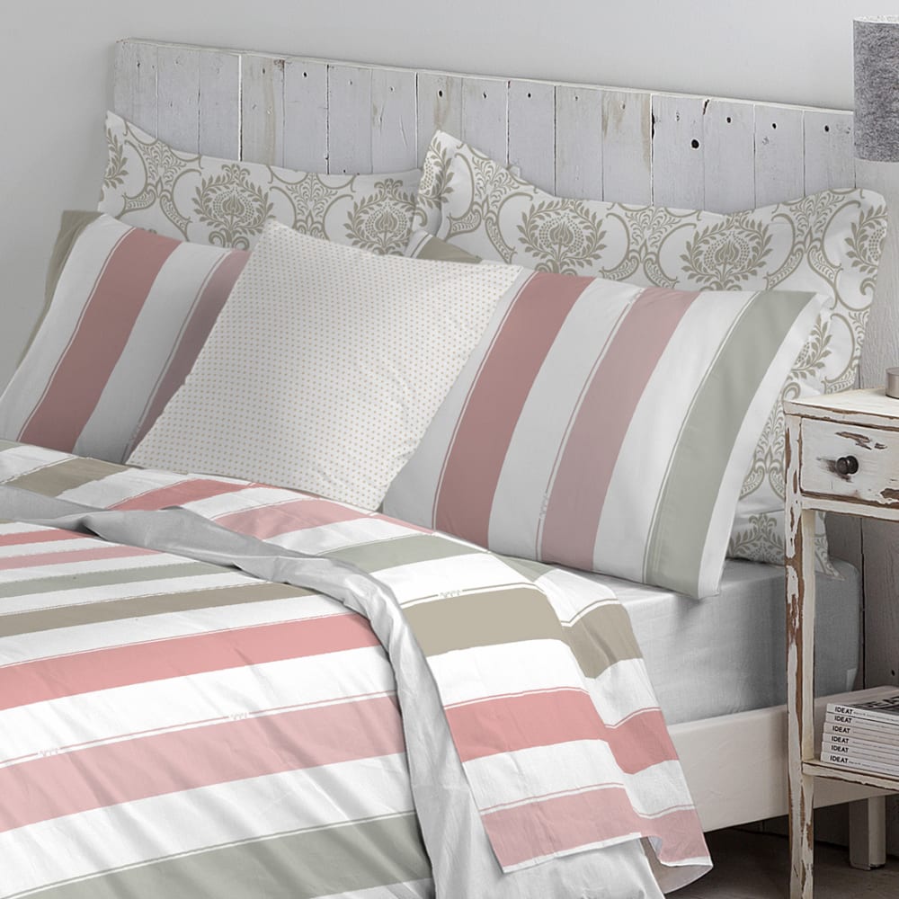 Drap plat 100% coton 160x270 cm rose