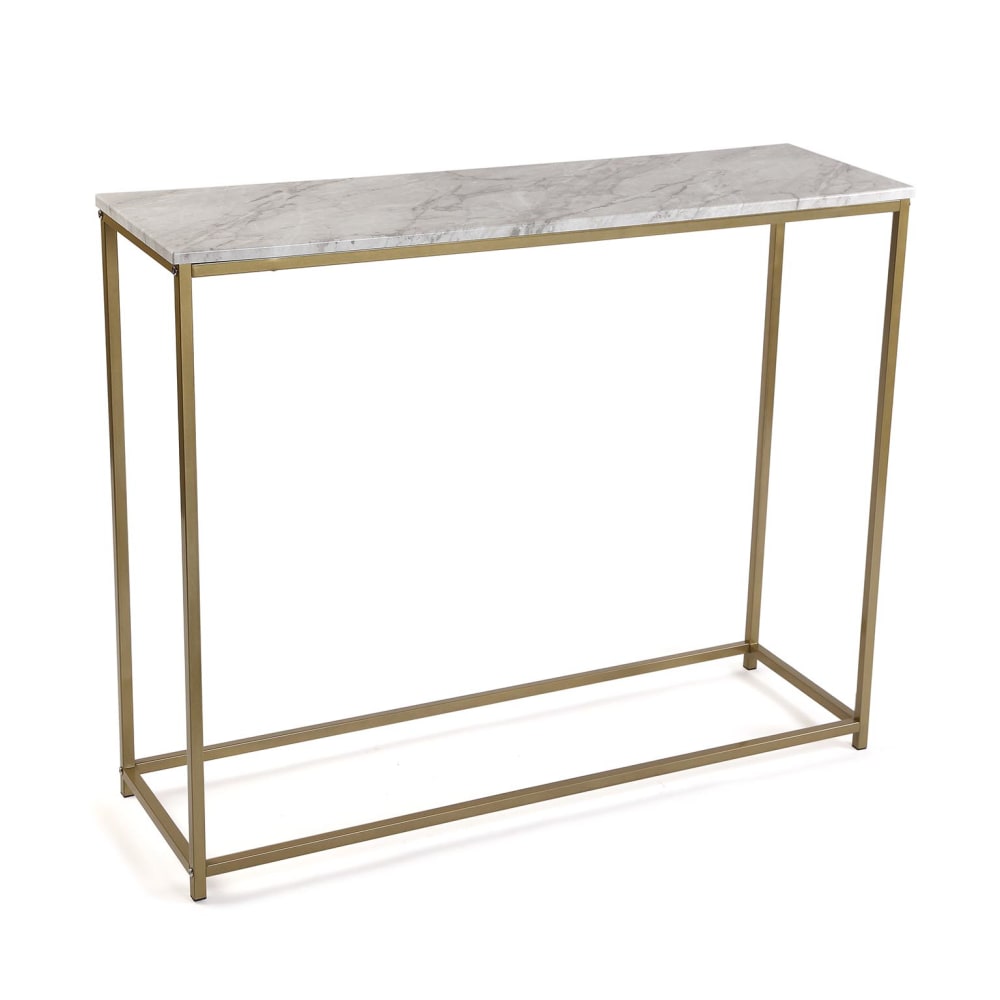 Versa Home Eingangskonsole aus Spanplatte in Holzoptik und Metall, goldfarben style classic chic - Spanplatte