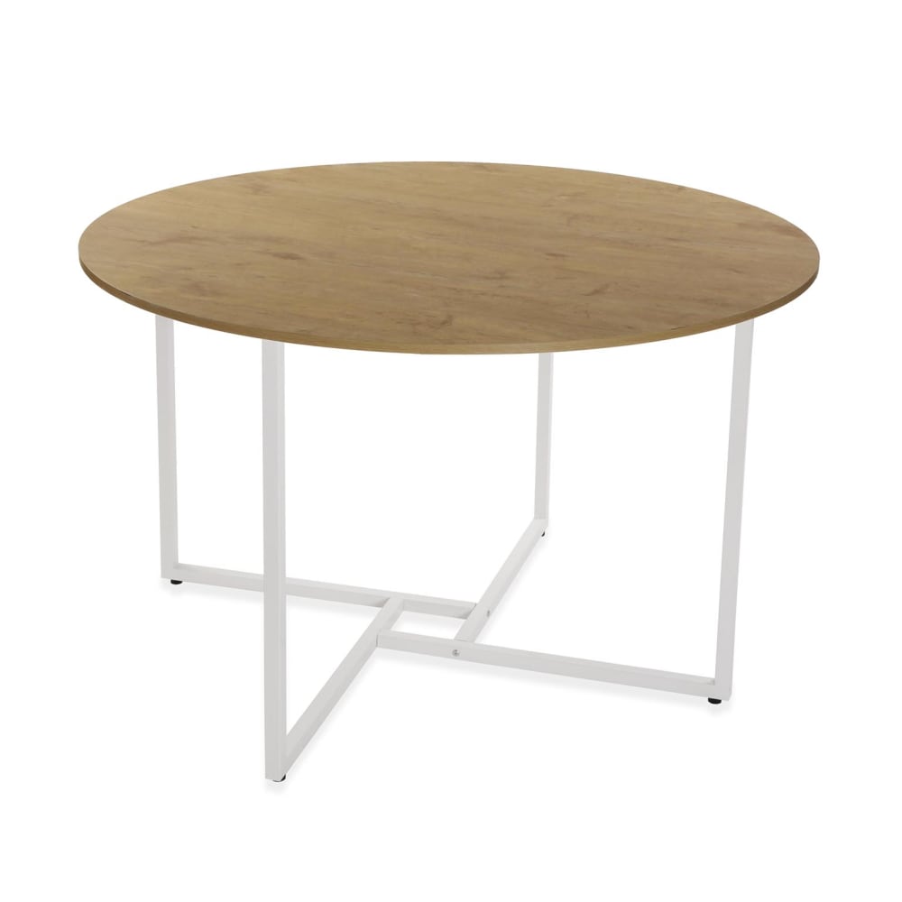 Versa Home Esstisch für 6 Personen aus Spanplatte in Holzoptik und Metall, weiß style industrial - Spanplatte