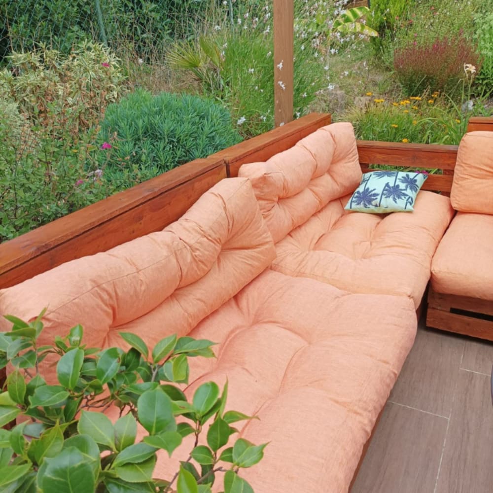 Coussins palette lot en polyester orange 120x80x15 cm - Maisons du Monde