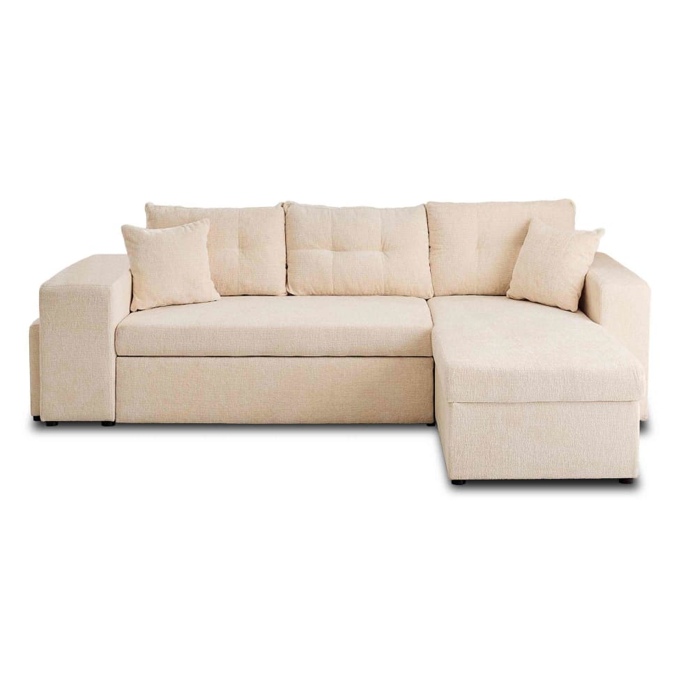 Canapé d'angle réversible convertible 4 places en velours texturé