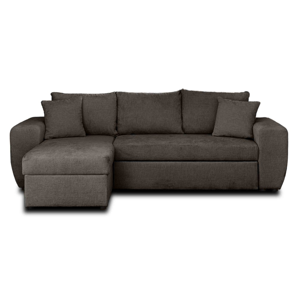 Canapé d'angle réversible convertible 4 places en velours gris