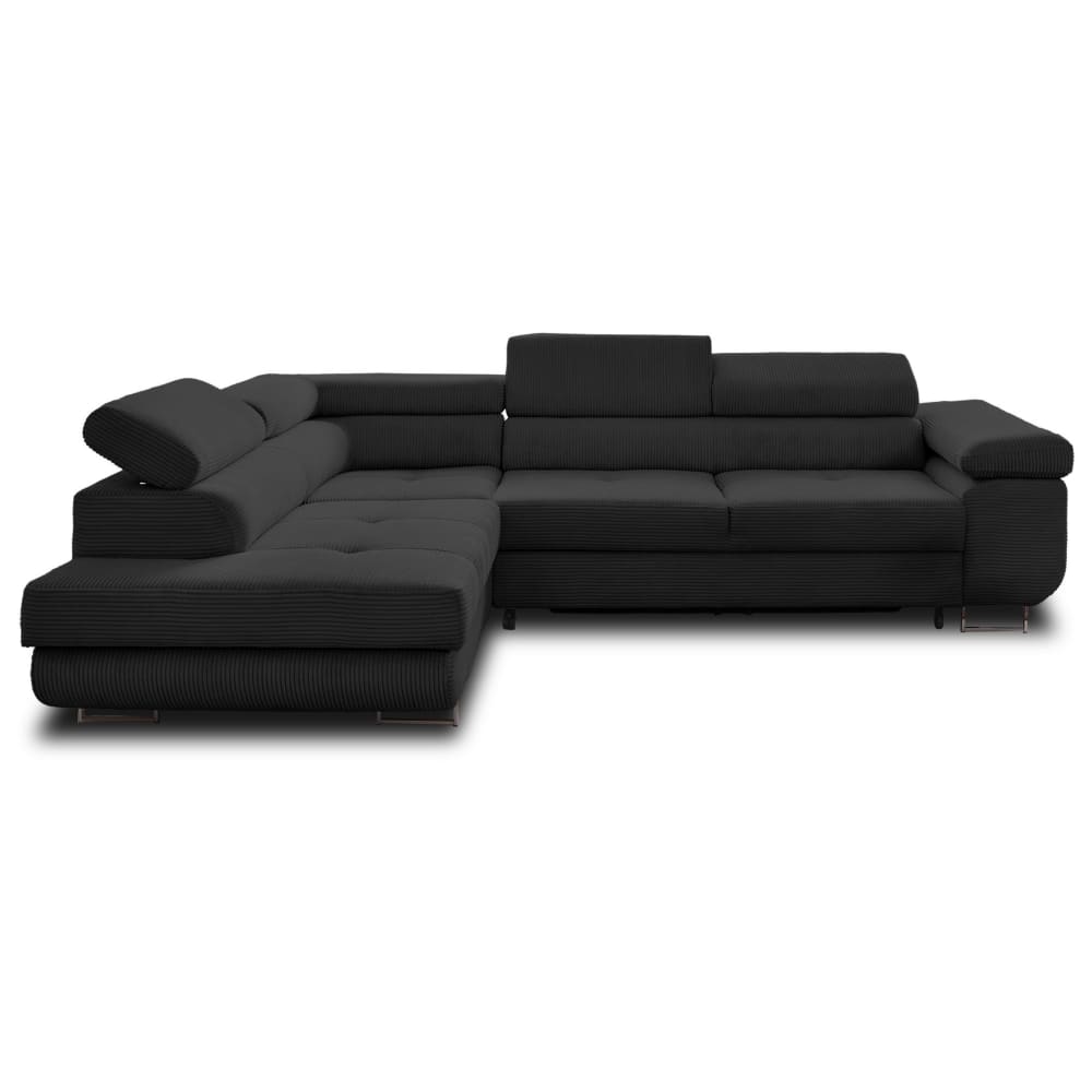 Canapé d'angle convertible - velours noir