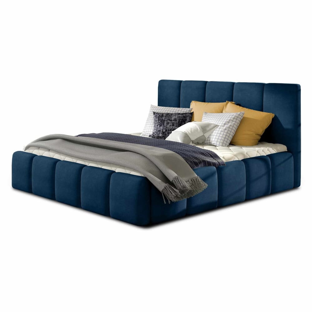 Lit coffre queen size 160x200 sommier inclus bleu nuit Lit coffre queen size 160x200 sommier inclus bleu nuit