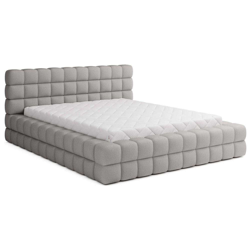 Lit coffre king size 180x200 sommier inclus gris Lit coffre king size 180x200 sommier inclus gris