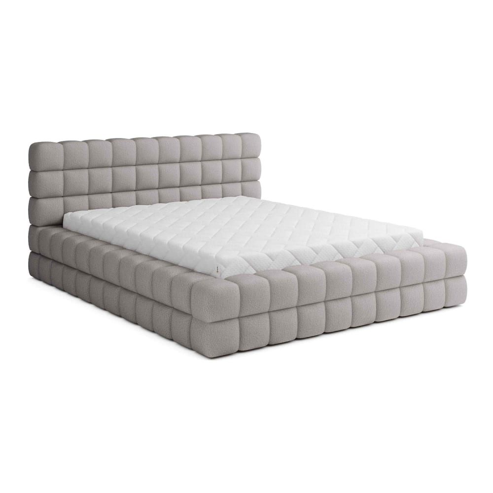 Lit coffre queen size 160x200 sommier inclus gris Lit coffre queen size 160x200 sommier inclus gris