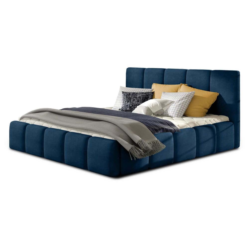 Lit coffre king size 180x200 sommier inclus bleu nuit Lit coffre king size 180x200 sommier inclus bleu nuit