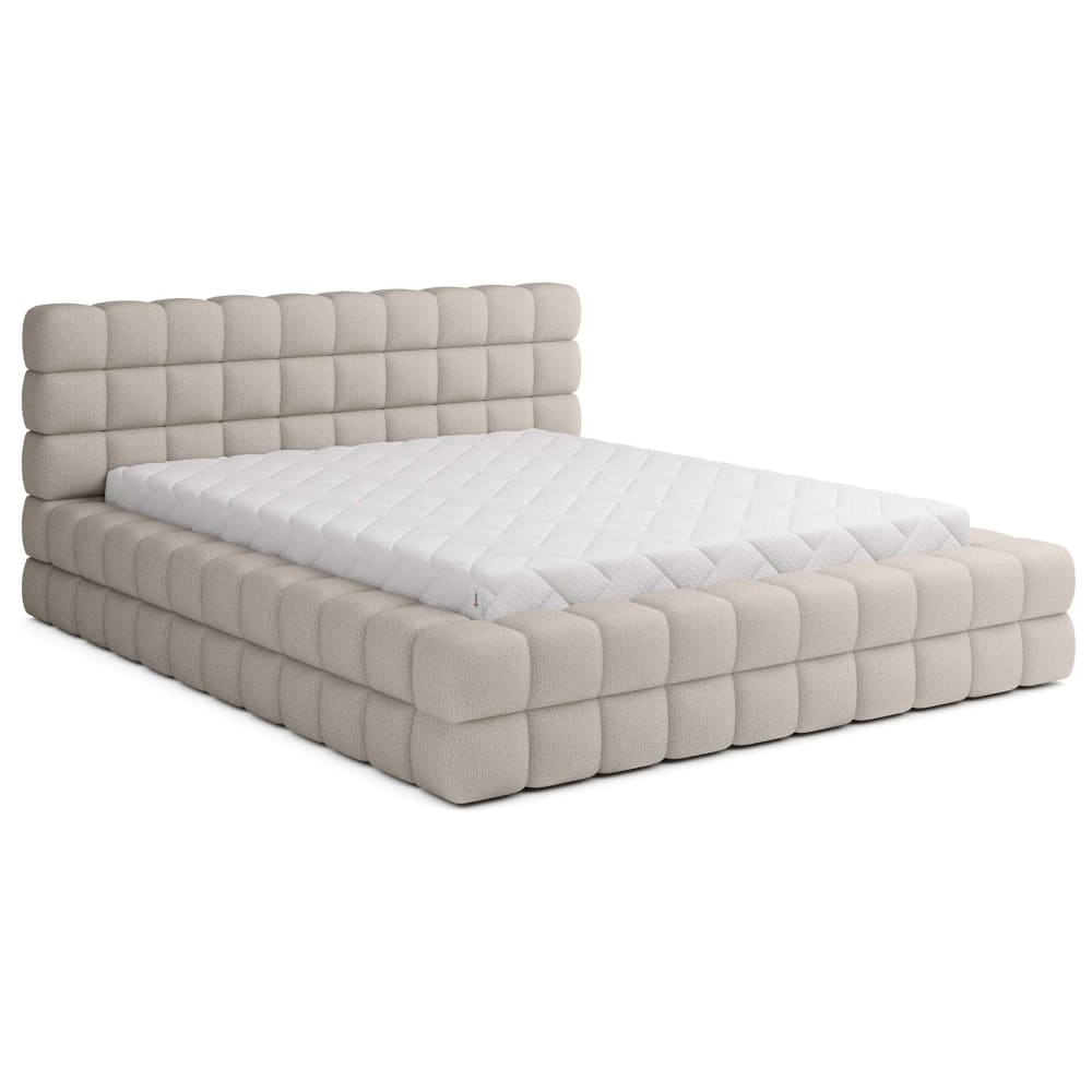 Lit coffre king size 180x200 sommier inclus beige Lit coffre king size 180x200 sommier inclus beige